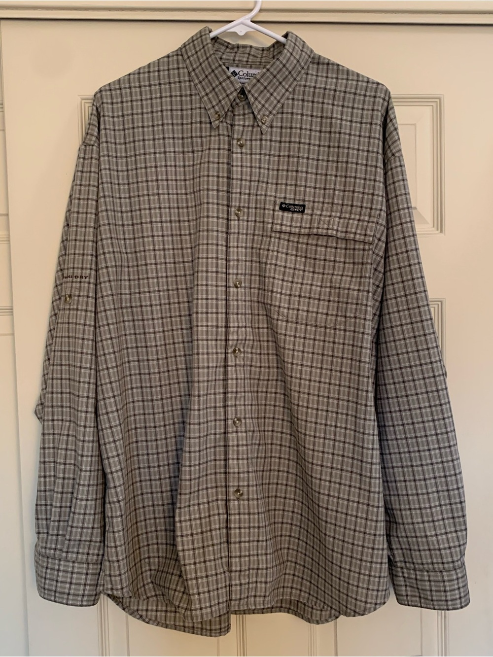 Vintage Columbia GRT Plaid Button Down Shirt Mens Large Long Sleeve Outdoor
